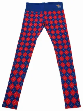 Kansas Jayhawks LoudMouth Women's Red & Blue Argyle Print Leggings