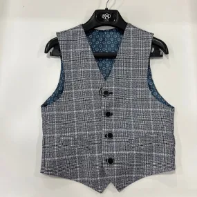 1880 Club Boys Navy Checked Waistcoat 132-55194/28