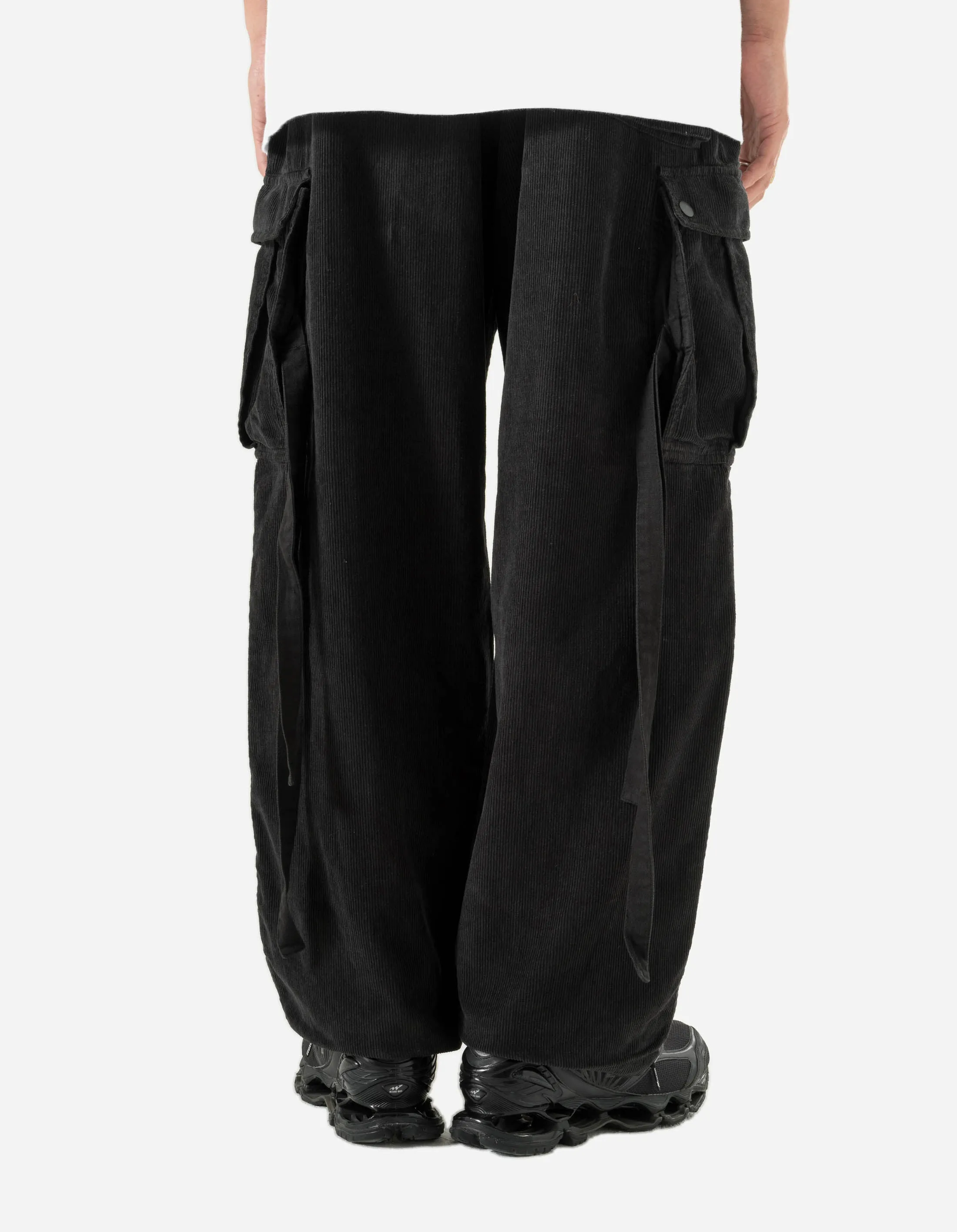 4569 Hemp Utility Cargo Track Pants Black