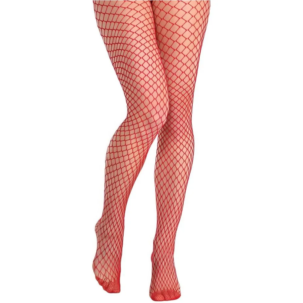 Adult Red Diamond Net Stockings