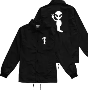 Alien Peace Sign Chest Mens Coaches Jacket