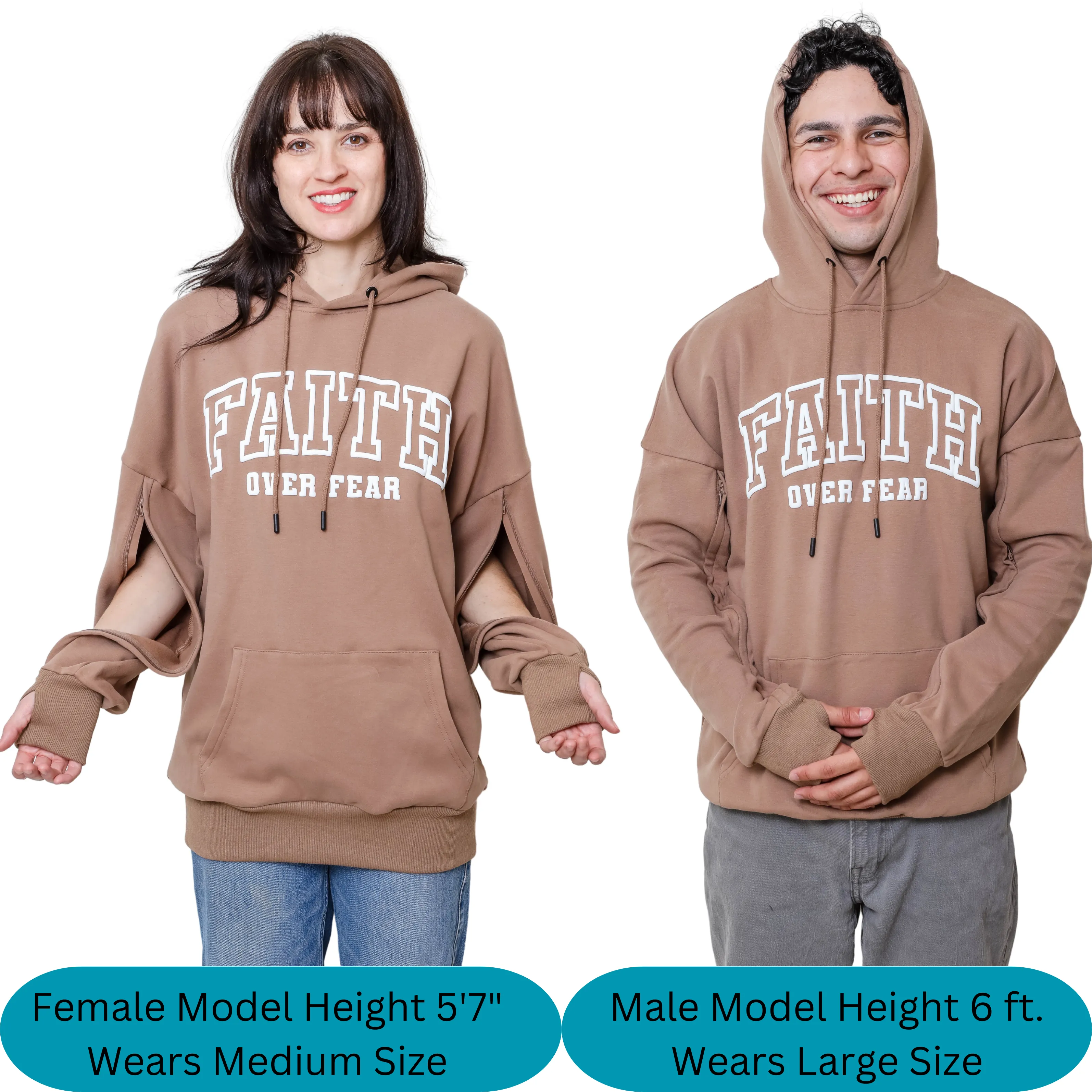 Arm Access Pullover Hoodies. For Men and Women