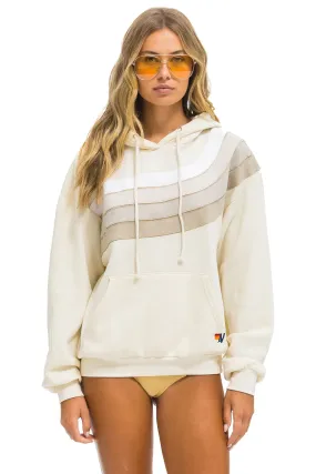 AVIATOR NATION WAVE STRIPE 4 PULLOVER UNISEX HOODIE RELAXED -VINTAGE WHITE/VINTAGE WHITE