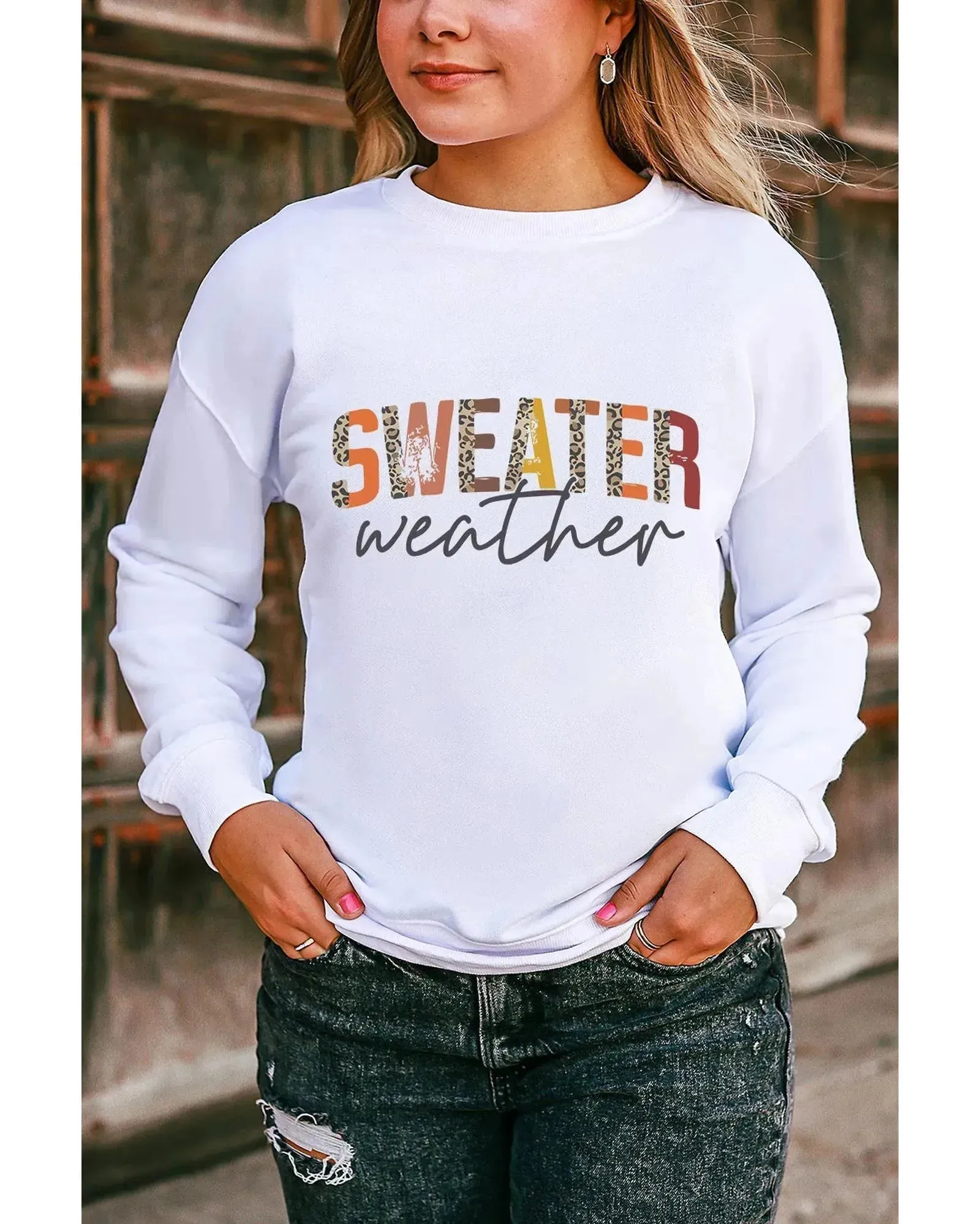 Azura Exchange Sweater Weather Monogram Sweatshirt - M