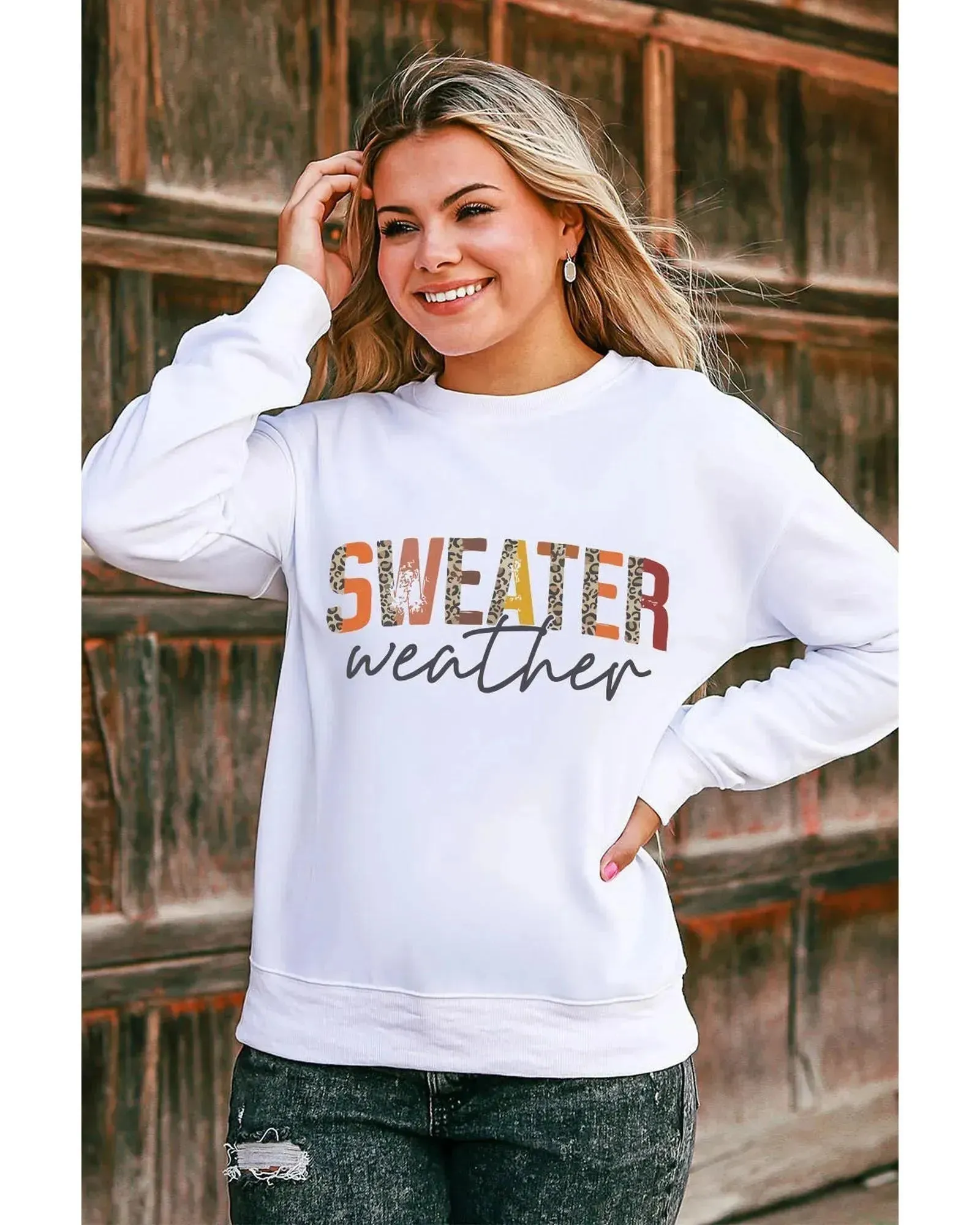 Azura Exchange Sweater Weather Monogram Sweatshirt - M