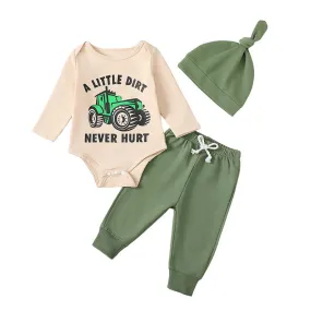 Baby Boy Tractor 3Pcs Outfit