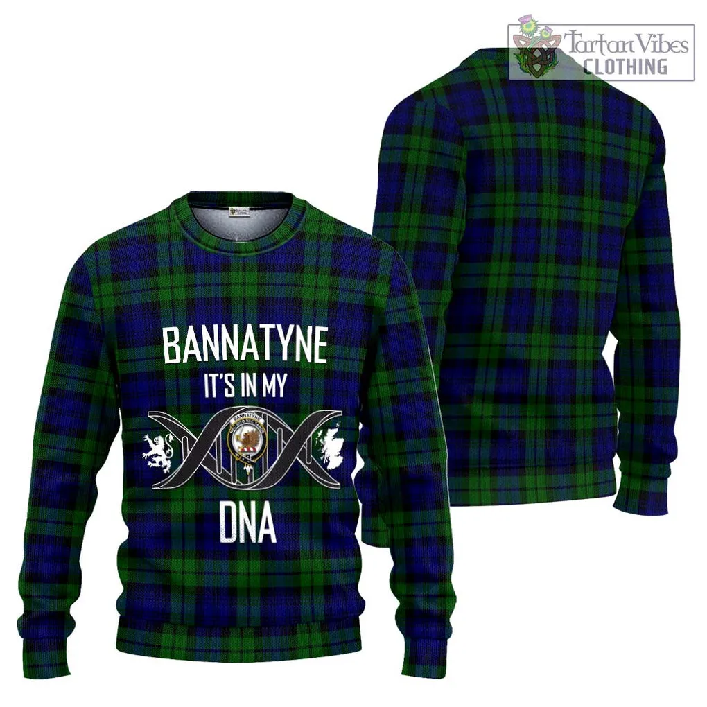 Bannatyne Tartan Ugly Sweater with Family Crest DNA In Me Style