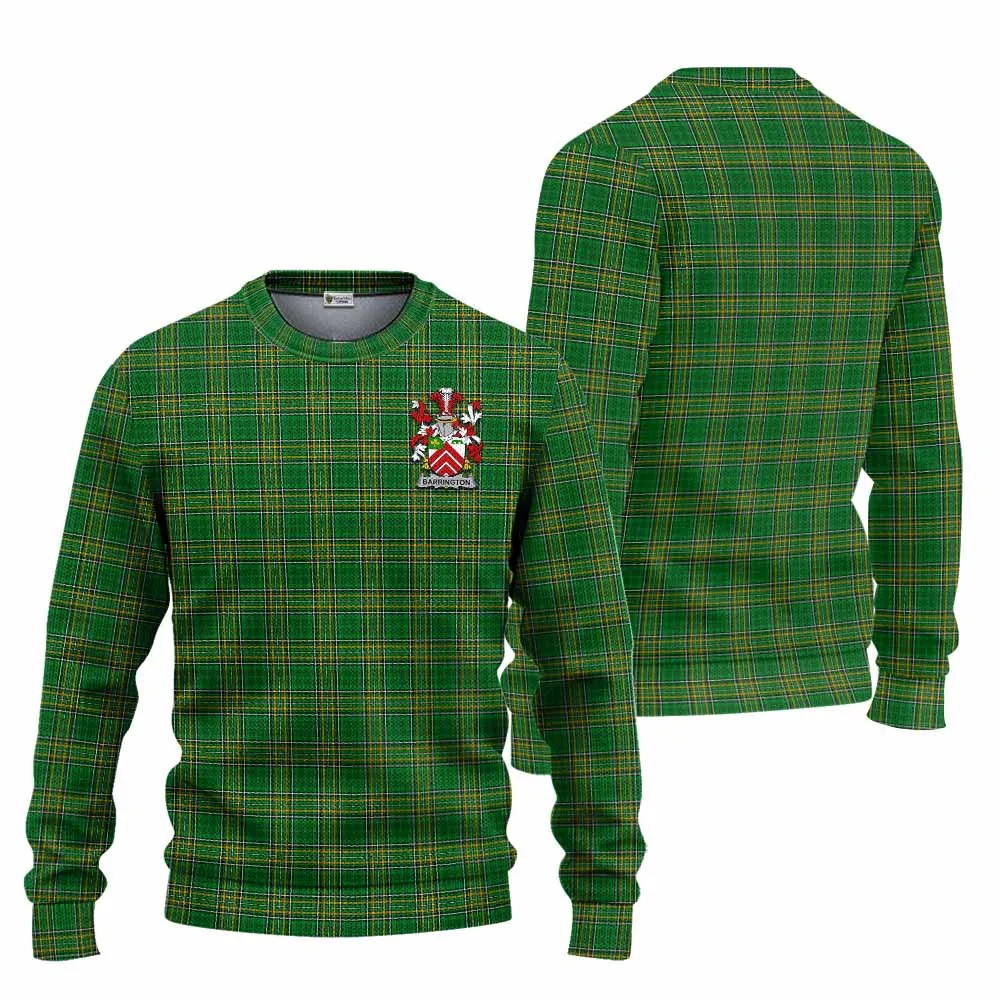 Barrington Irish Clan Tartan Knitted Sweater with Coat of Arms