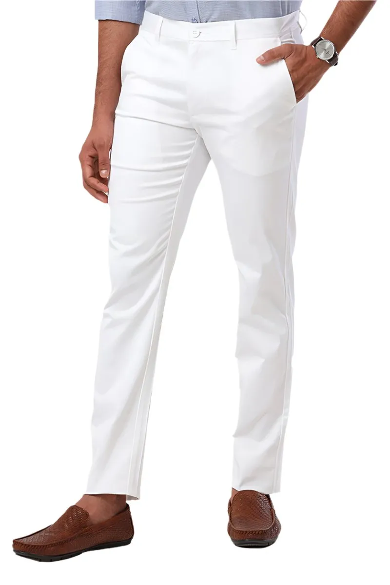 Basic Chino - White Trouser For Men | Ariser