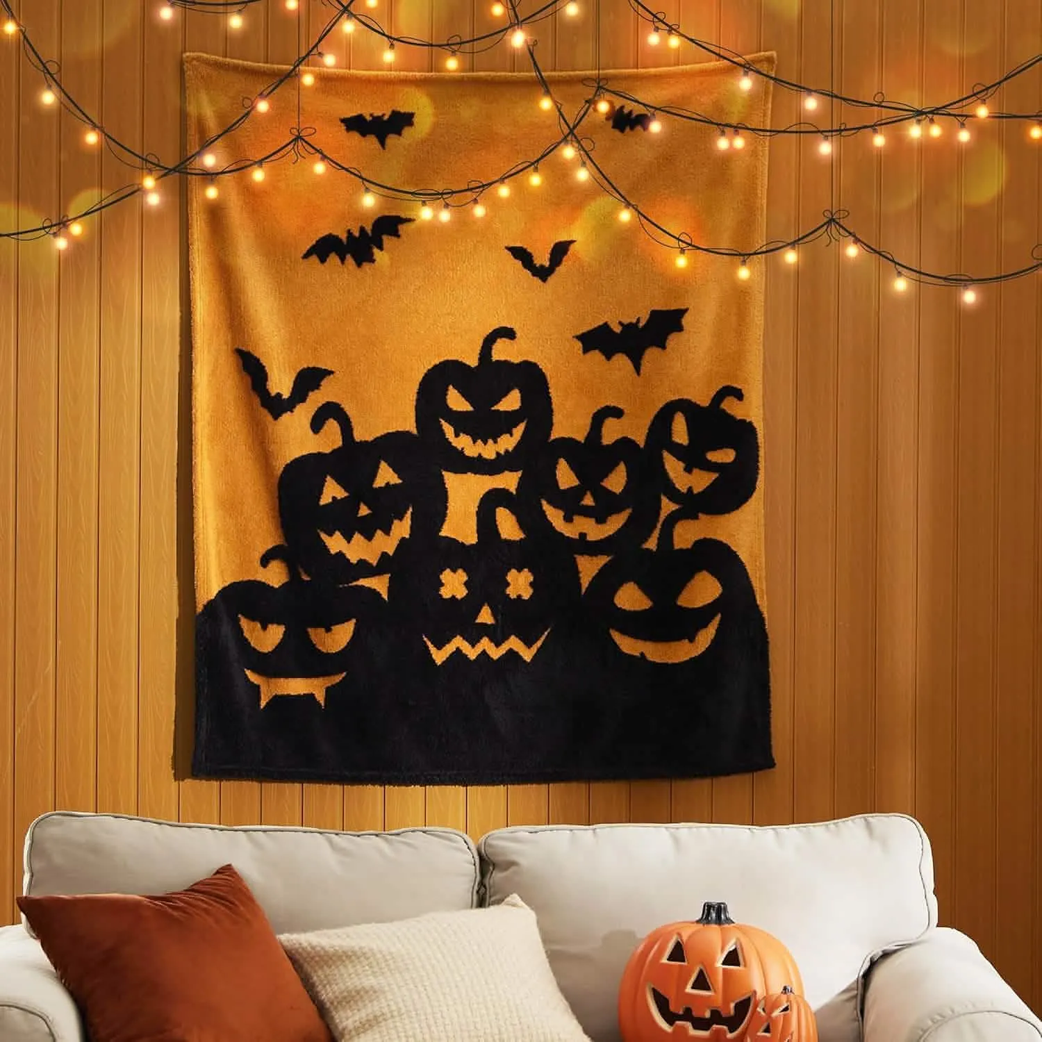 Bedsure Halloween Blanket Orange