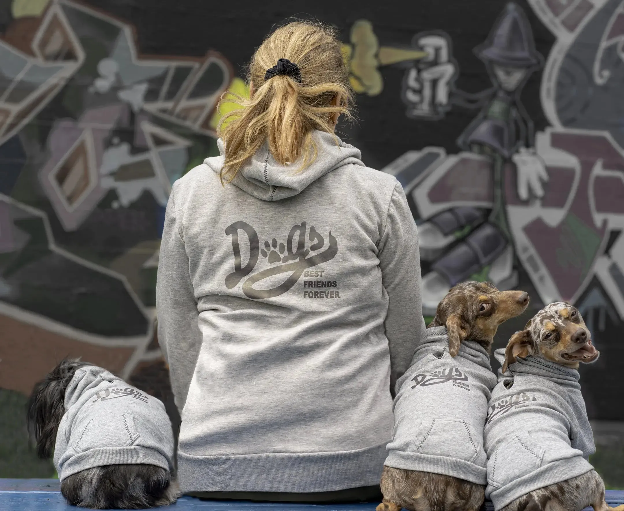 BFF Grey Fleece Hoodie Women's - for dog lovers!  ****FINAL SALE ****