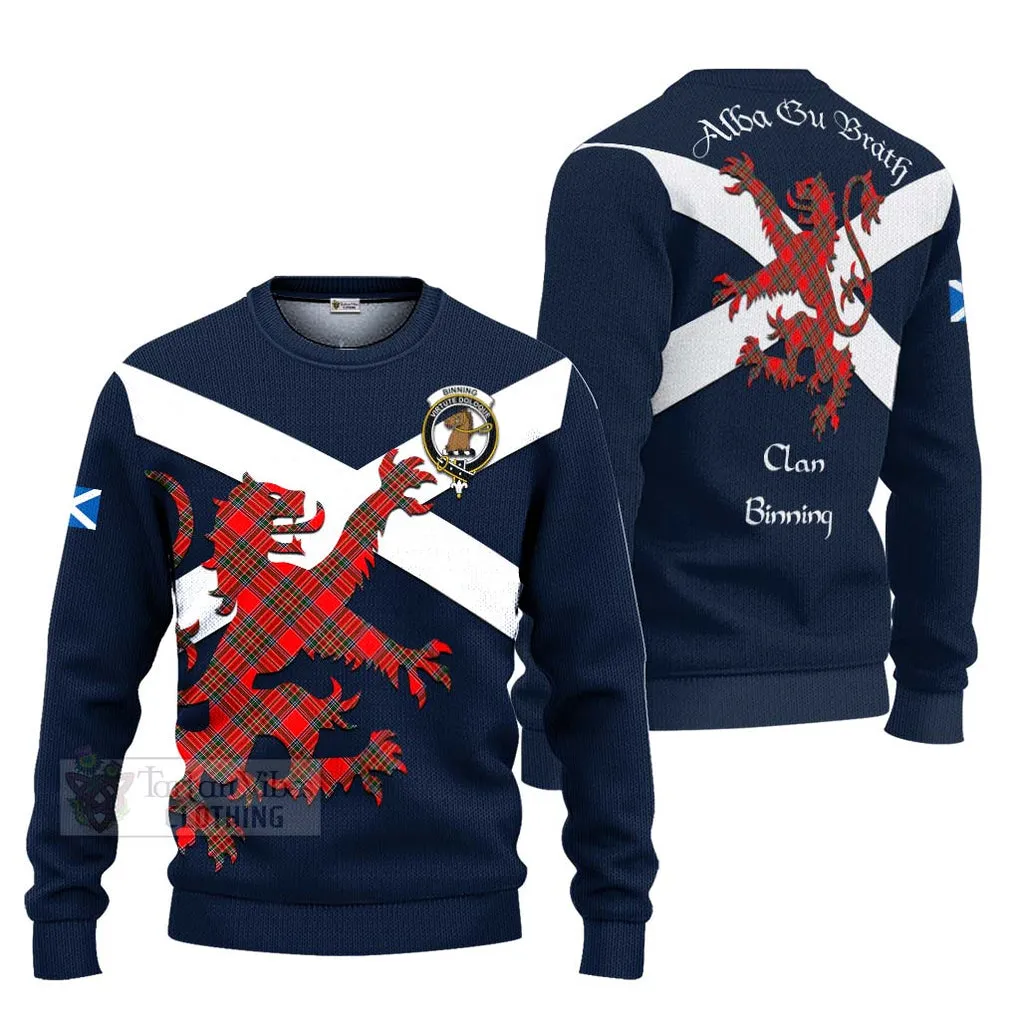 Binning Tartan Lion Rampant Ugly Sweater Proudly Display Your Heritage with Alba Gu Brath and Clan Name