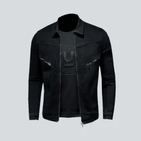 Black slim men jean jacket