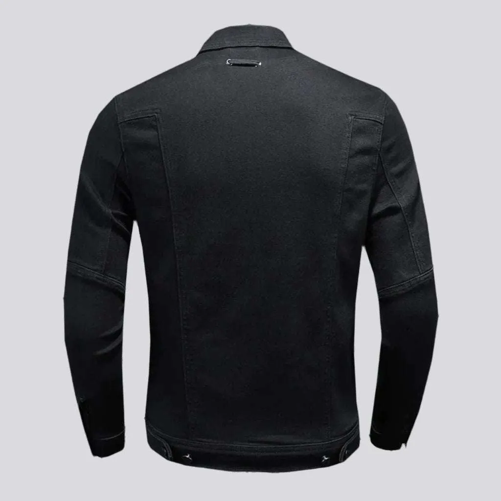 Black slim men jean jacket