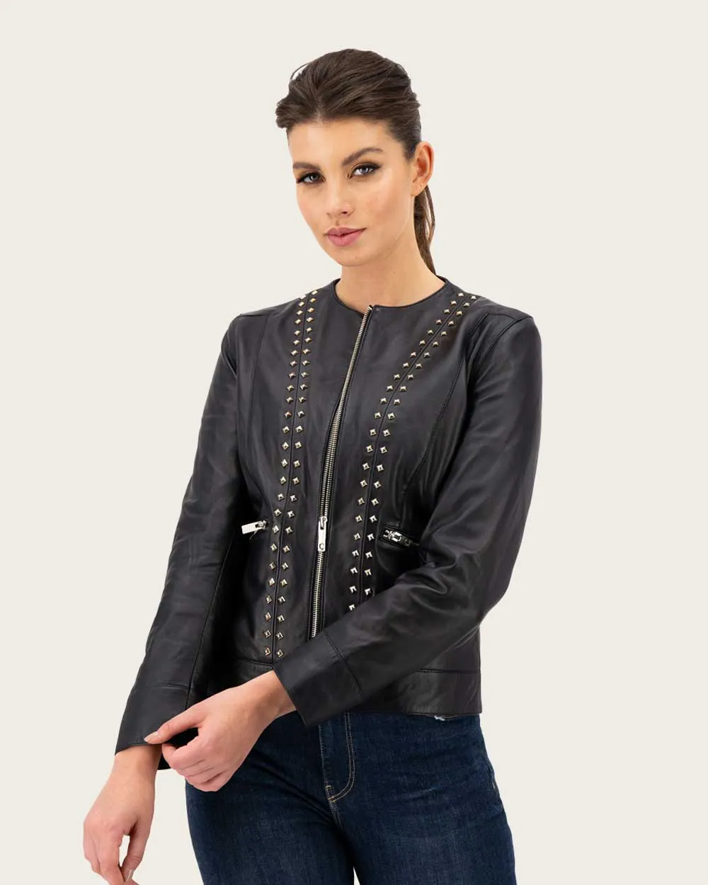 Black studs jacket