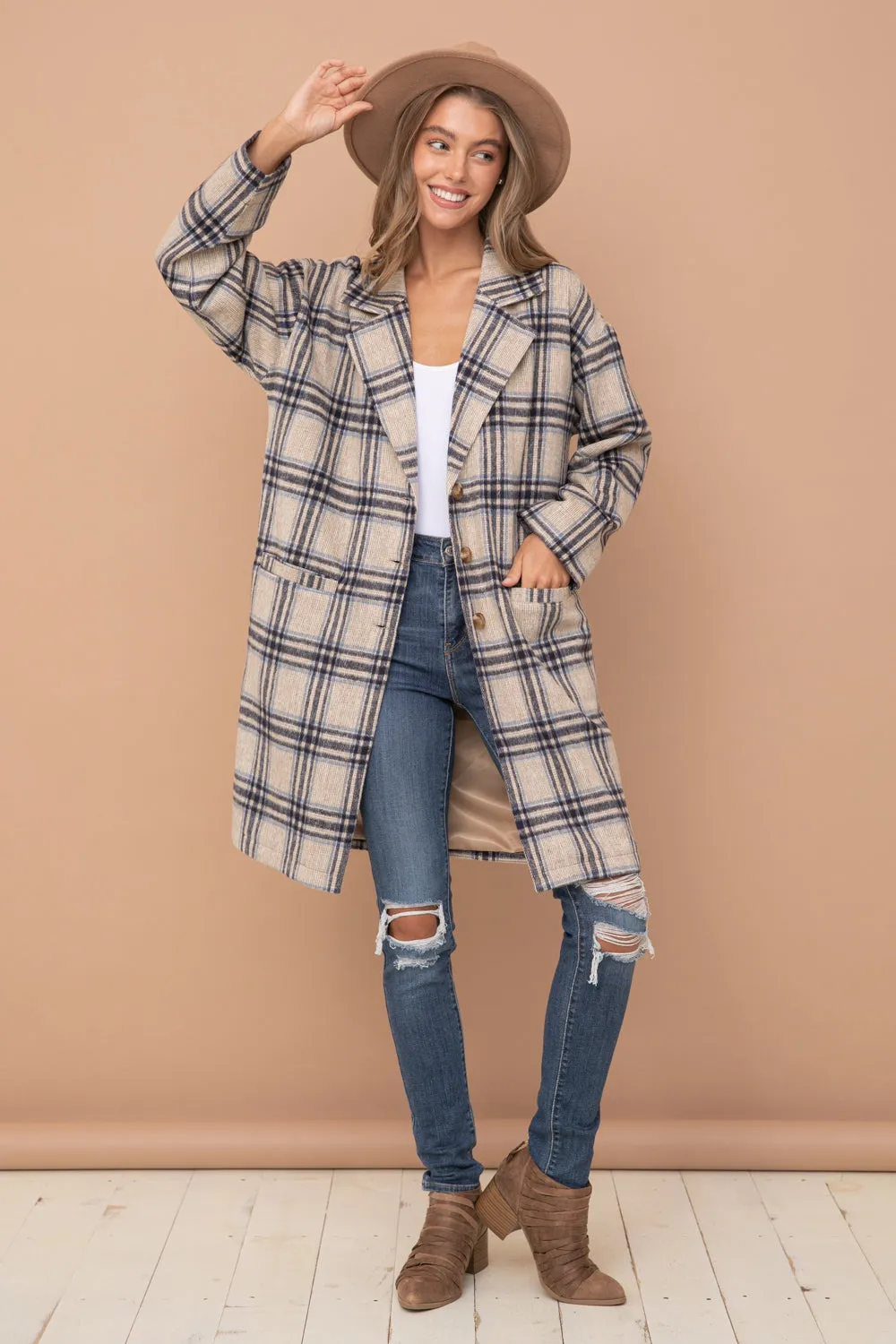 Blue Plaid Coat