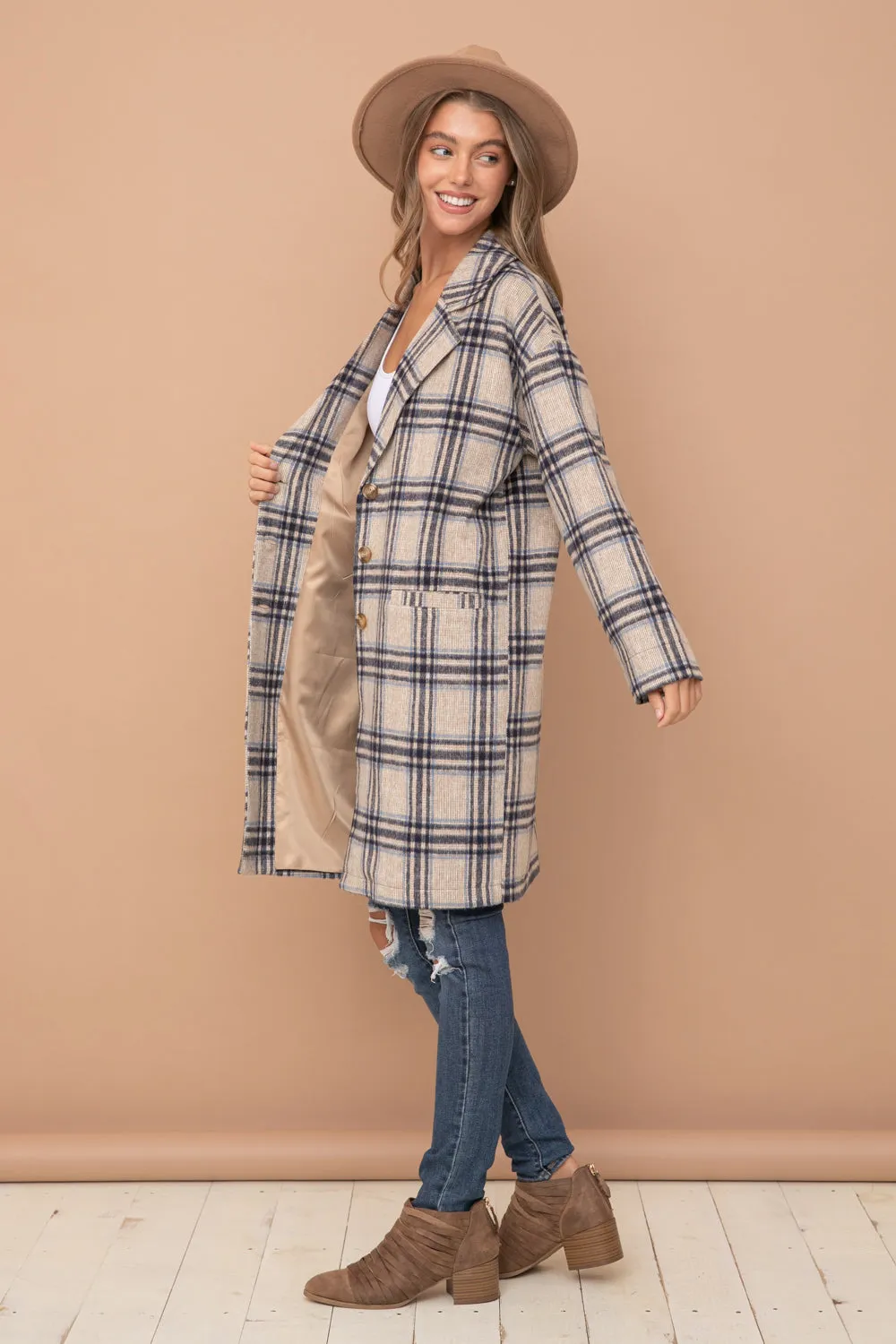 Blue Plaid Coat