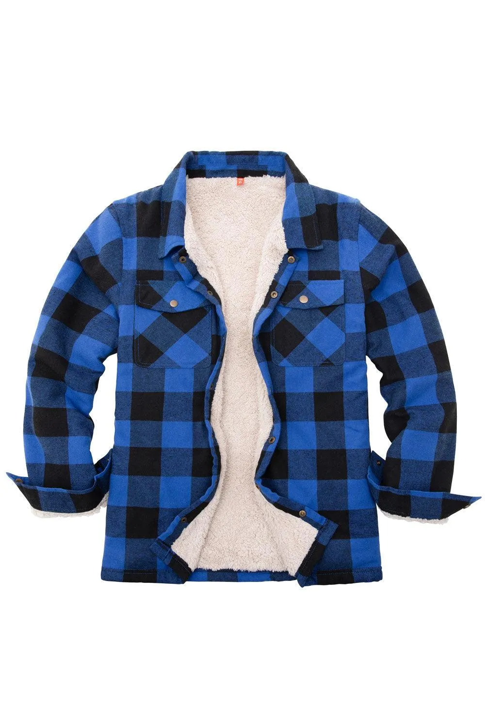 Boys and Girls Sherpa Lined Snap Plaid Shirt Jacket,Flannel Shacket