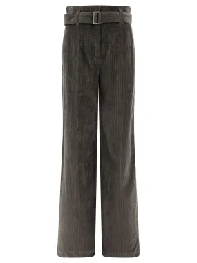 BRUNELLO CUCINELLI Elegant Grey Corduroy Trousers