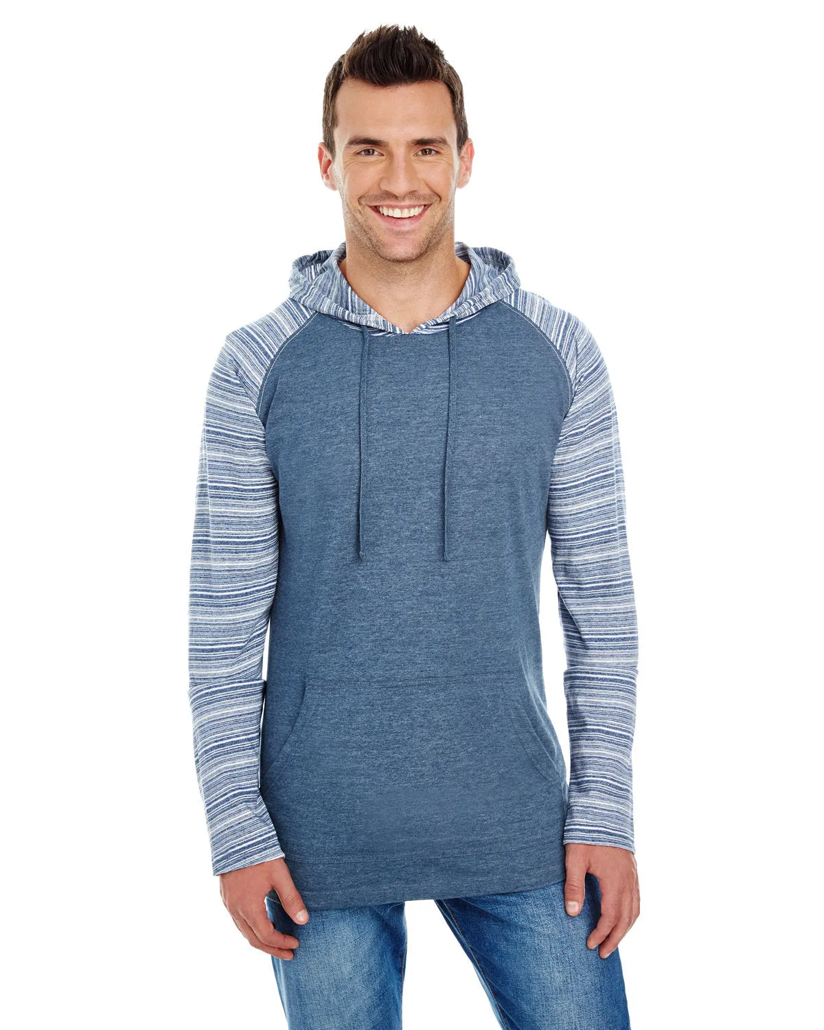 Burnside Men's Yarn-Dyed Hooded Raglan T-Shirt