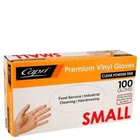 Capri Clear Vinyl Gloves Powder Free Small 1000pcs