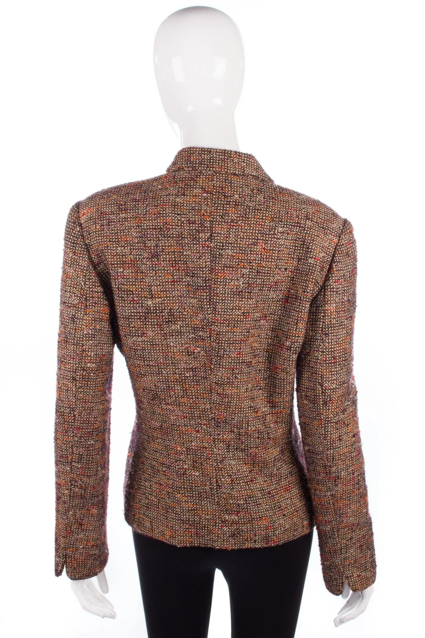 Caroline Charles Cotton Mix Jacket Orange and Brown Size 16