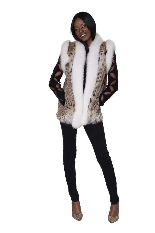 Cat Lynx Vest with White Fox