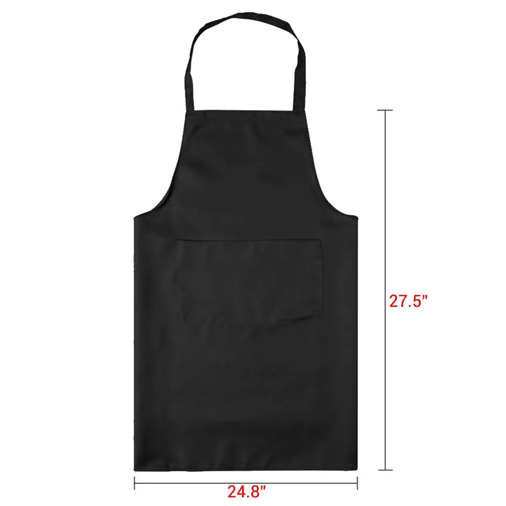 Classic Black Polyester Utility Apron with Pockets