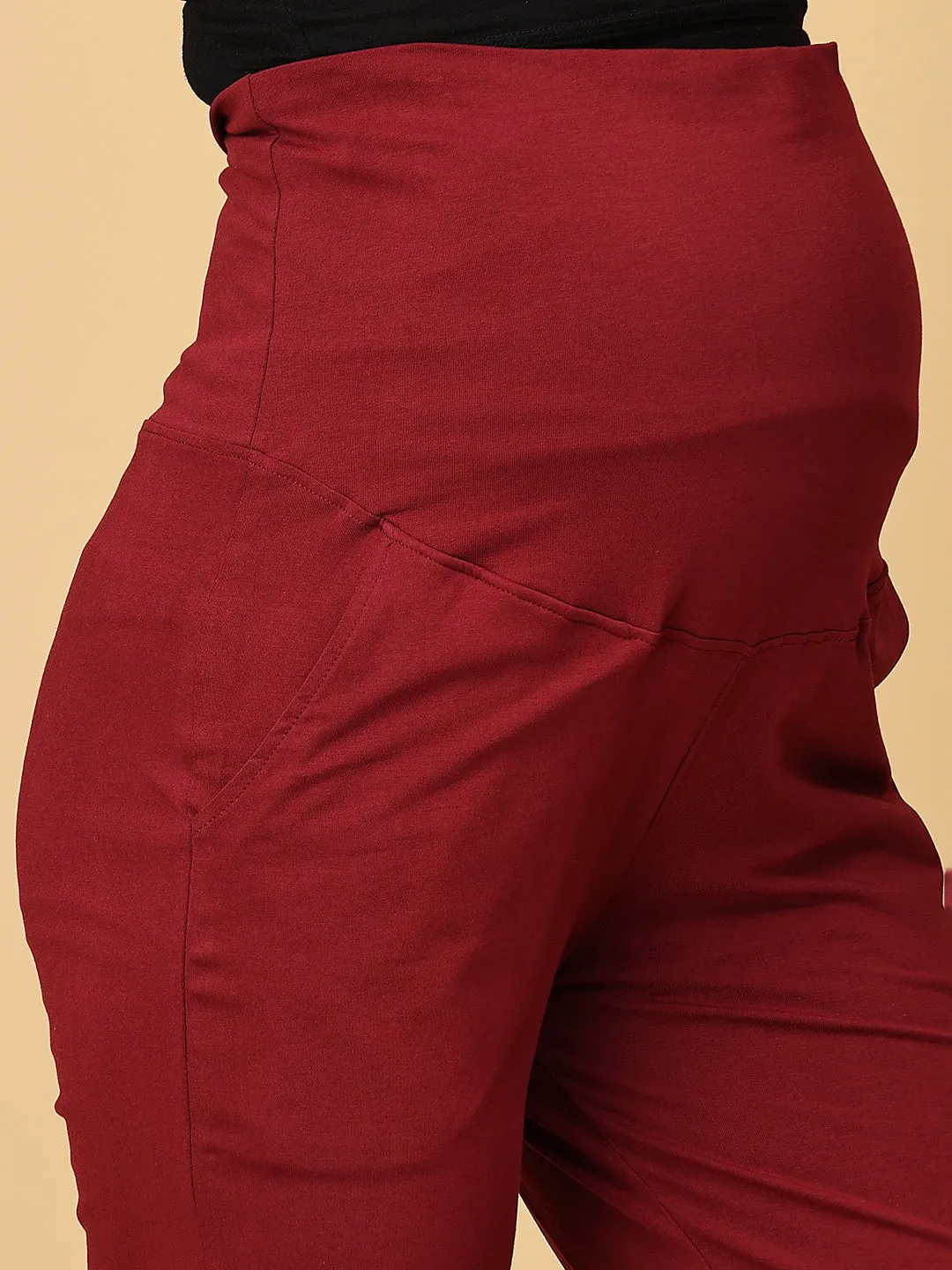 Comfy Maternity Trackpants - Maroon