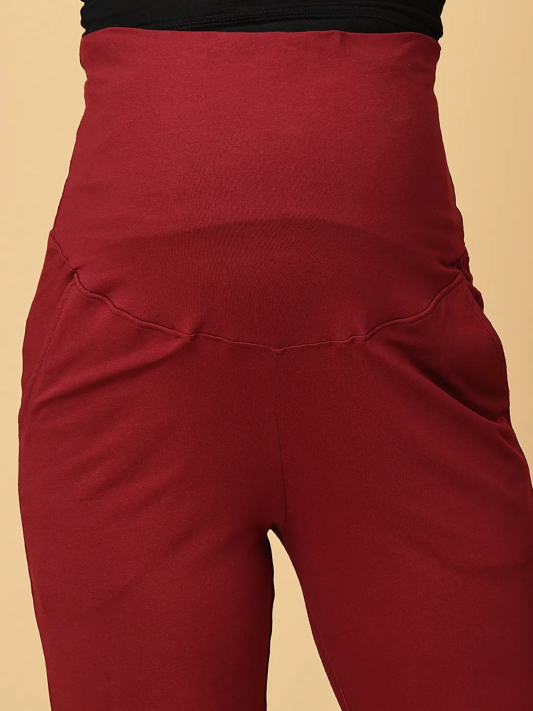 Comfy Maternity Trackpants - Maroon