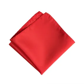 Coral Orange Pocket Square. Solid Color Satin Finish, No Print