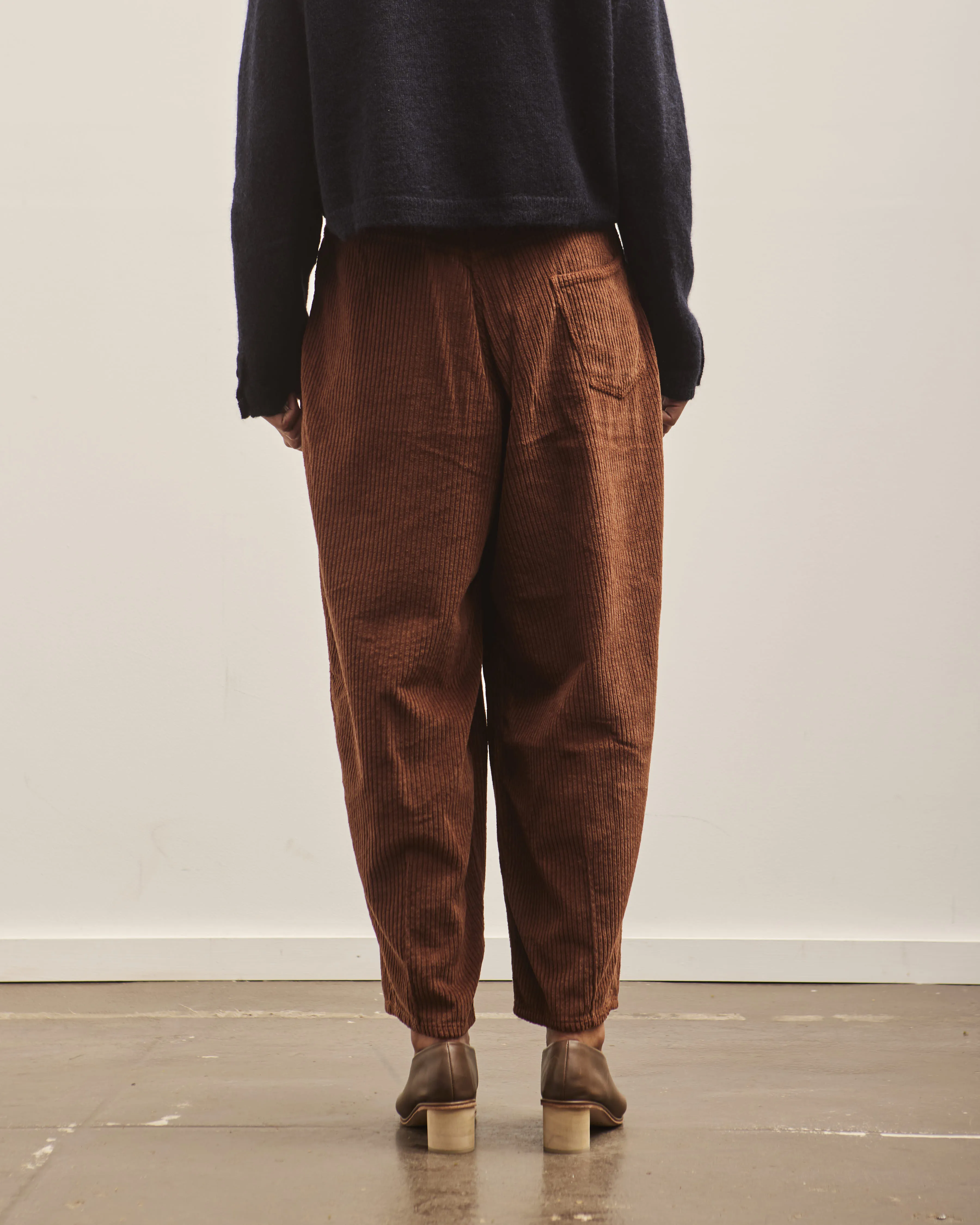 Cordera Corduroy Baggy Pants, Pardo