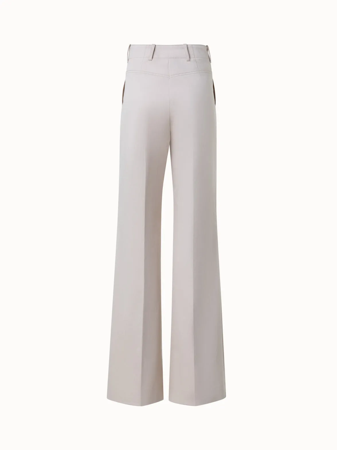 Cotton Gabardine Wide Straight Leg Pants