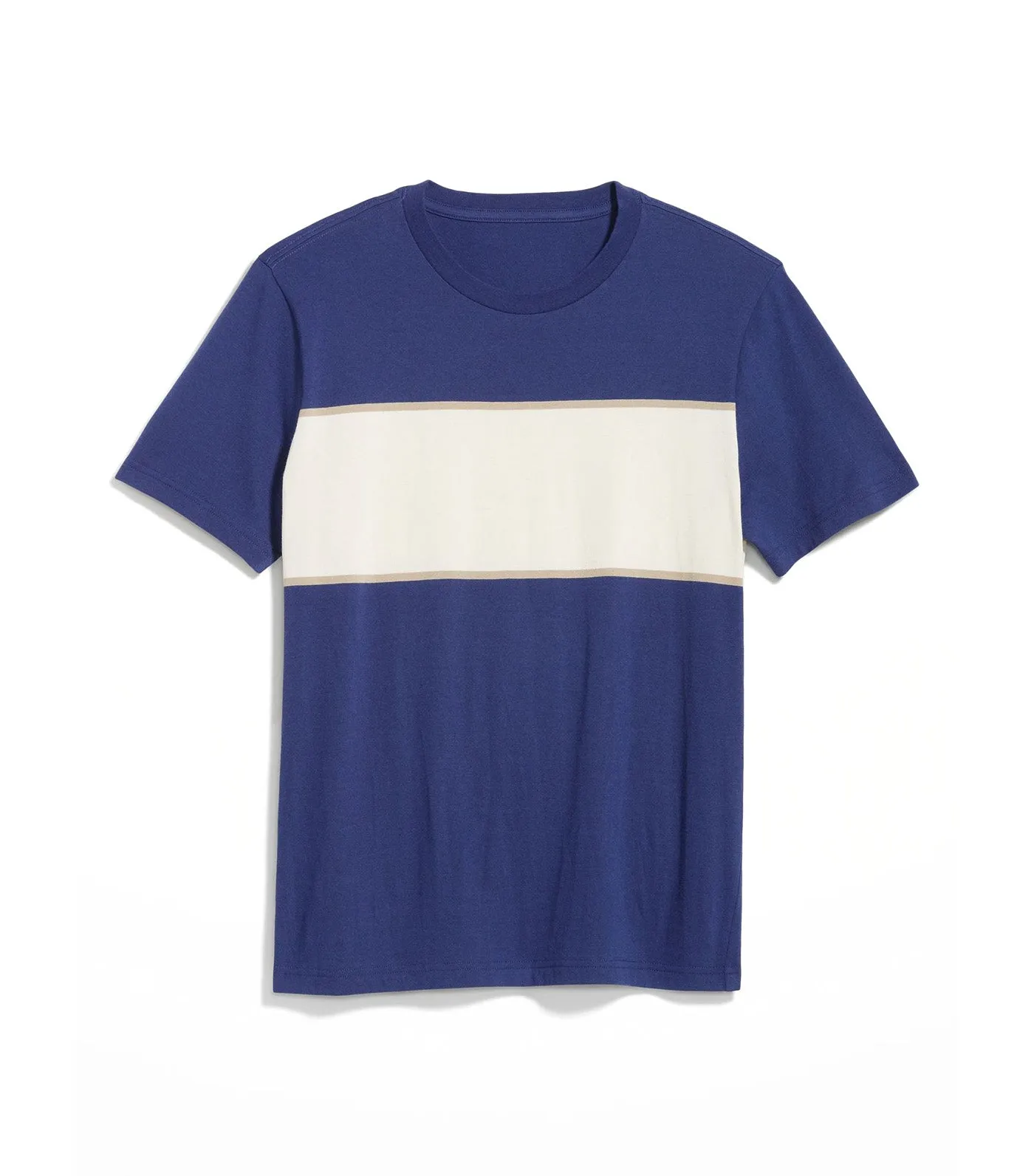 Crew-Neck Striped T-Shirt For Men Blue Harbor