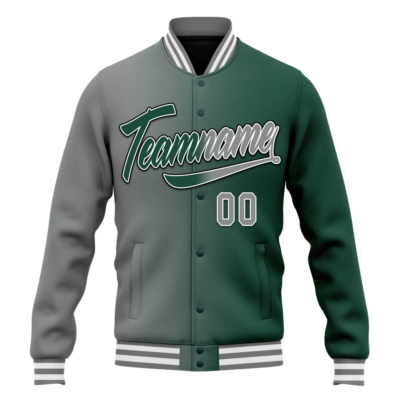 Custom Split Fashion Jacket Bomber Full-Snap Varsity Letterman Personalized Jacket FZ005-D028014-7