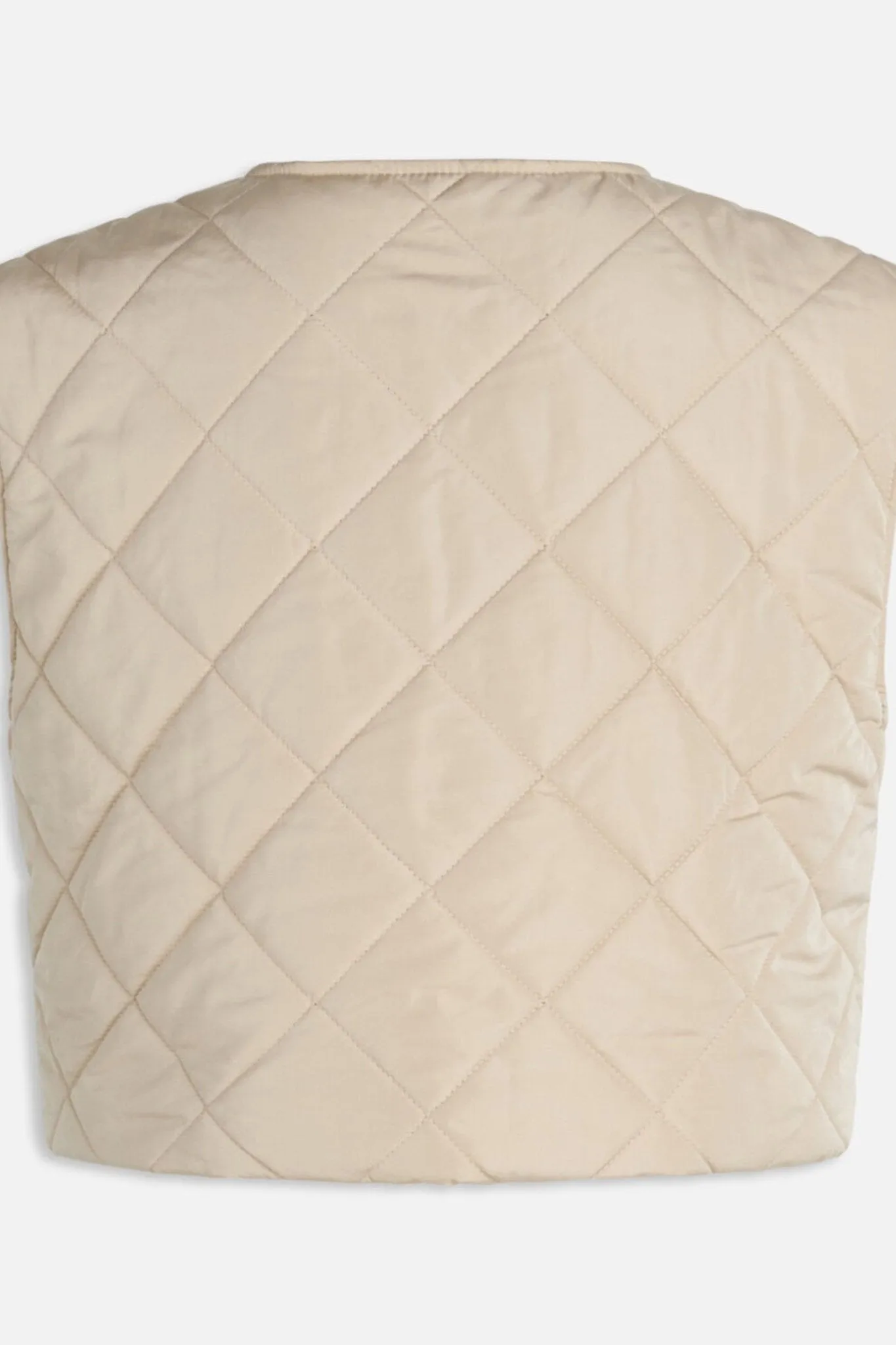 Daisy Short Quilt Vest - Beige