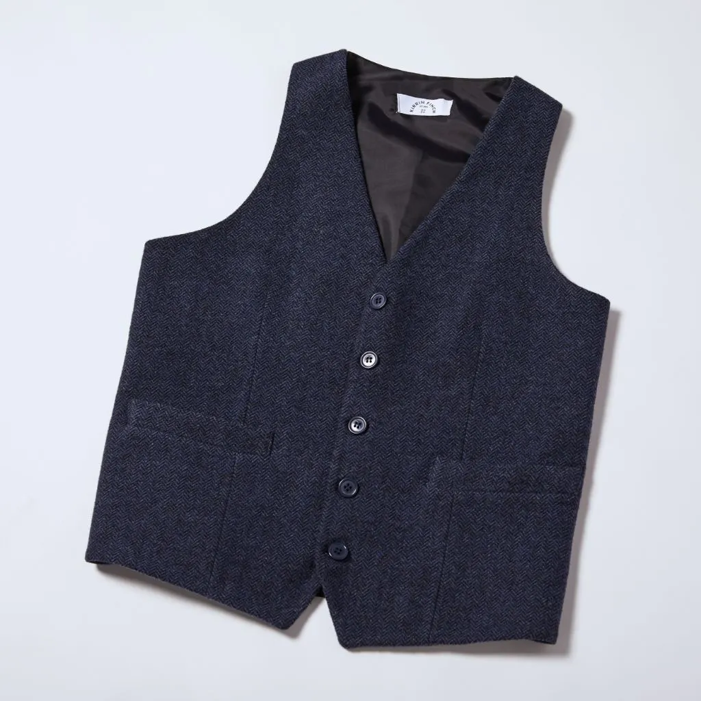 Dark Navy Tweed Vest