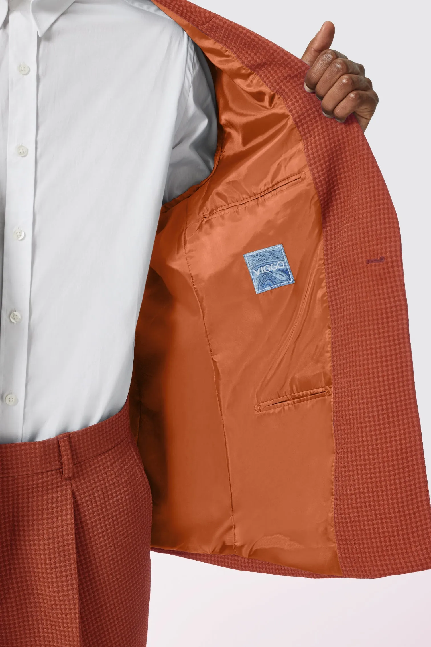 Dirossi Oversized Burnt Orange Waffle Knit Suit - ARCHIVE