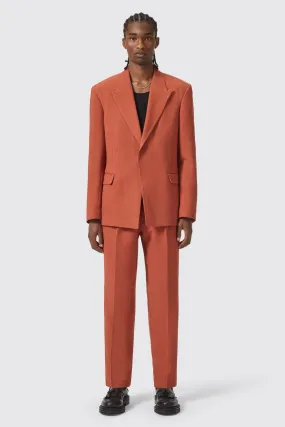 Dirossi Oversized Burnt Orange Waffle Knit Suit - ARCHIVE