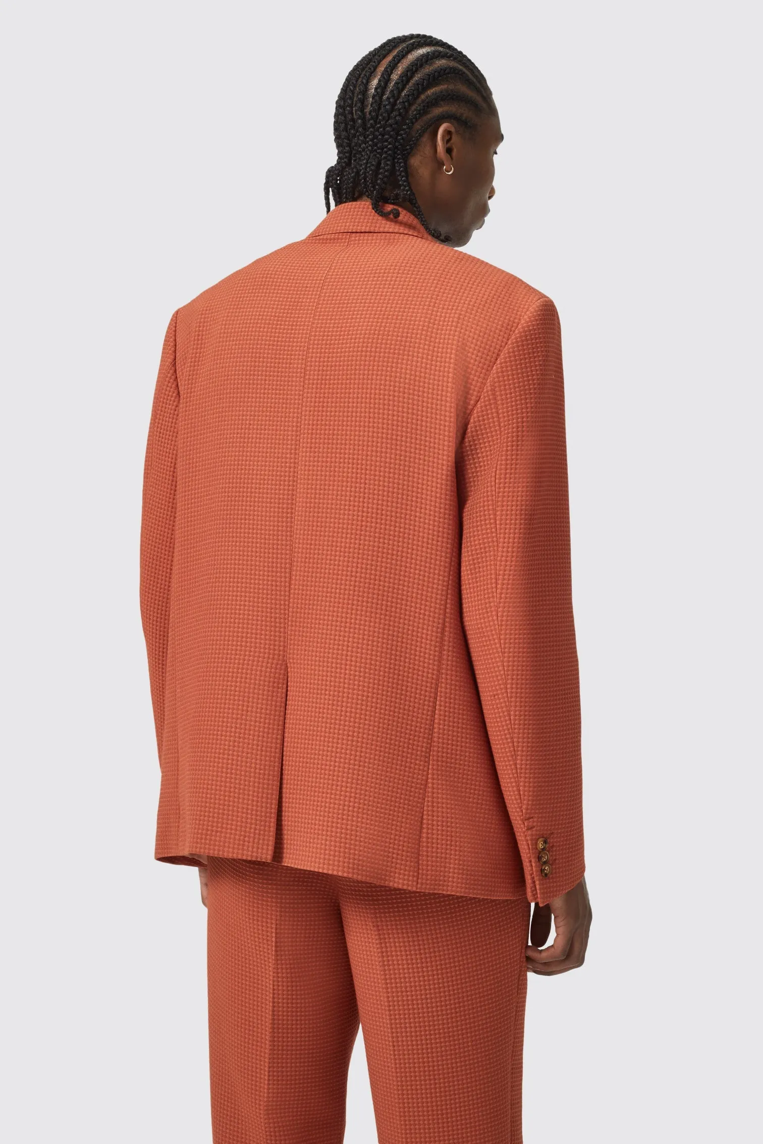 Dirossi Oversized Burnt Orange Waffle Knit Suit - ARCHIVE