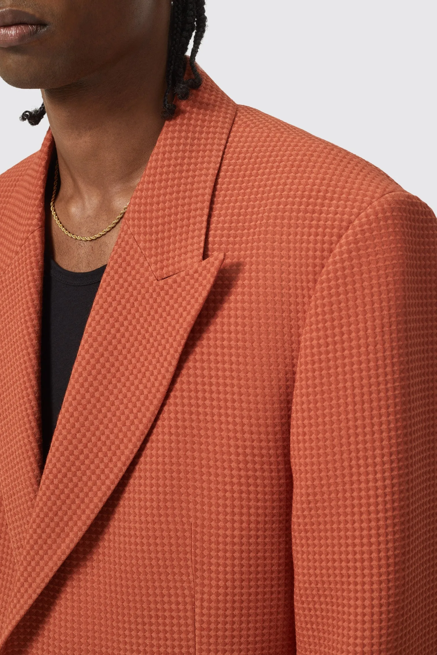 Dirossi Oversized Burnt Orange Waffle Knit Suit - ARCHIVE