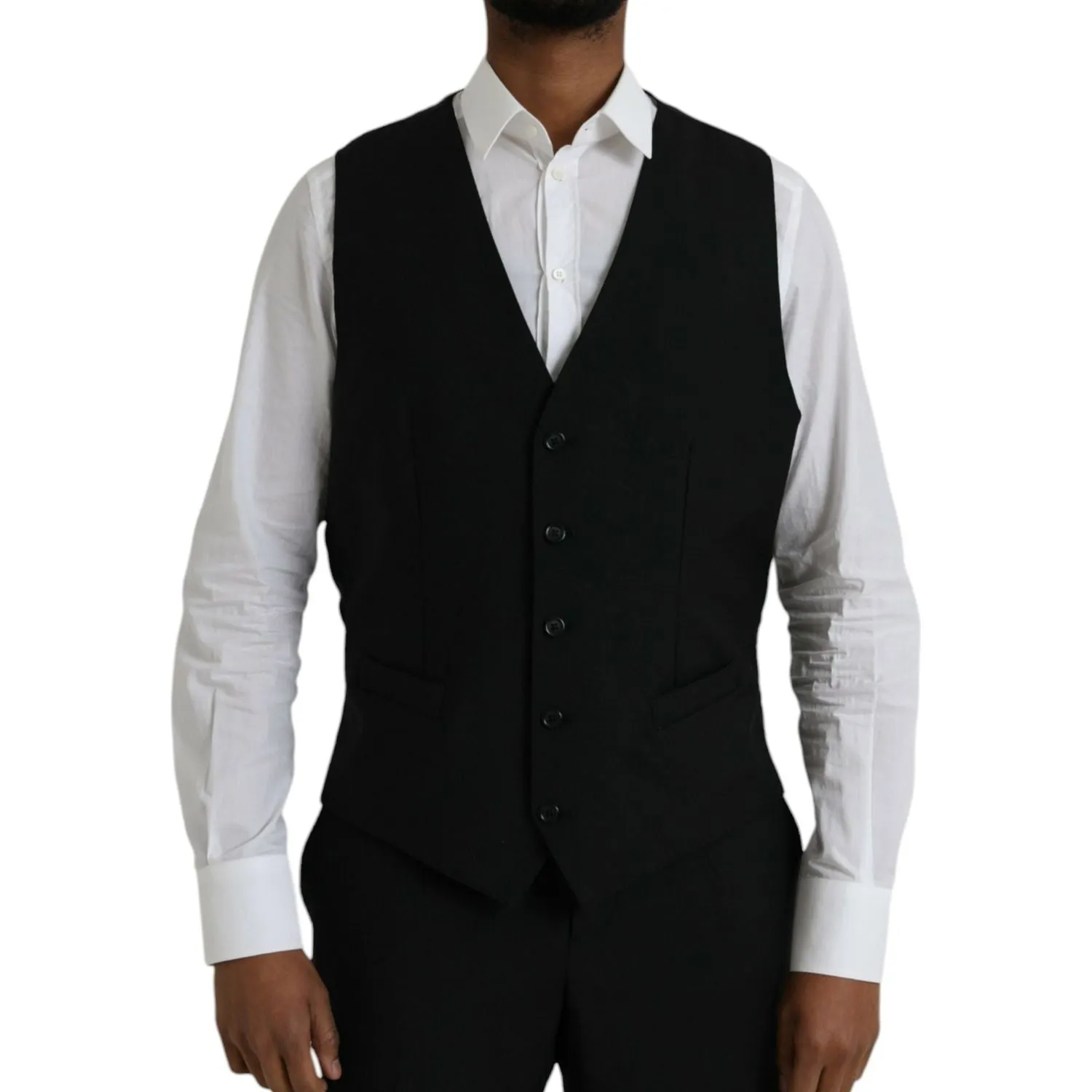 Dolce & Gabbana Black Polyester STAFF Formal 3 Piece Suit