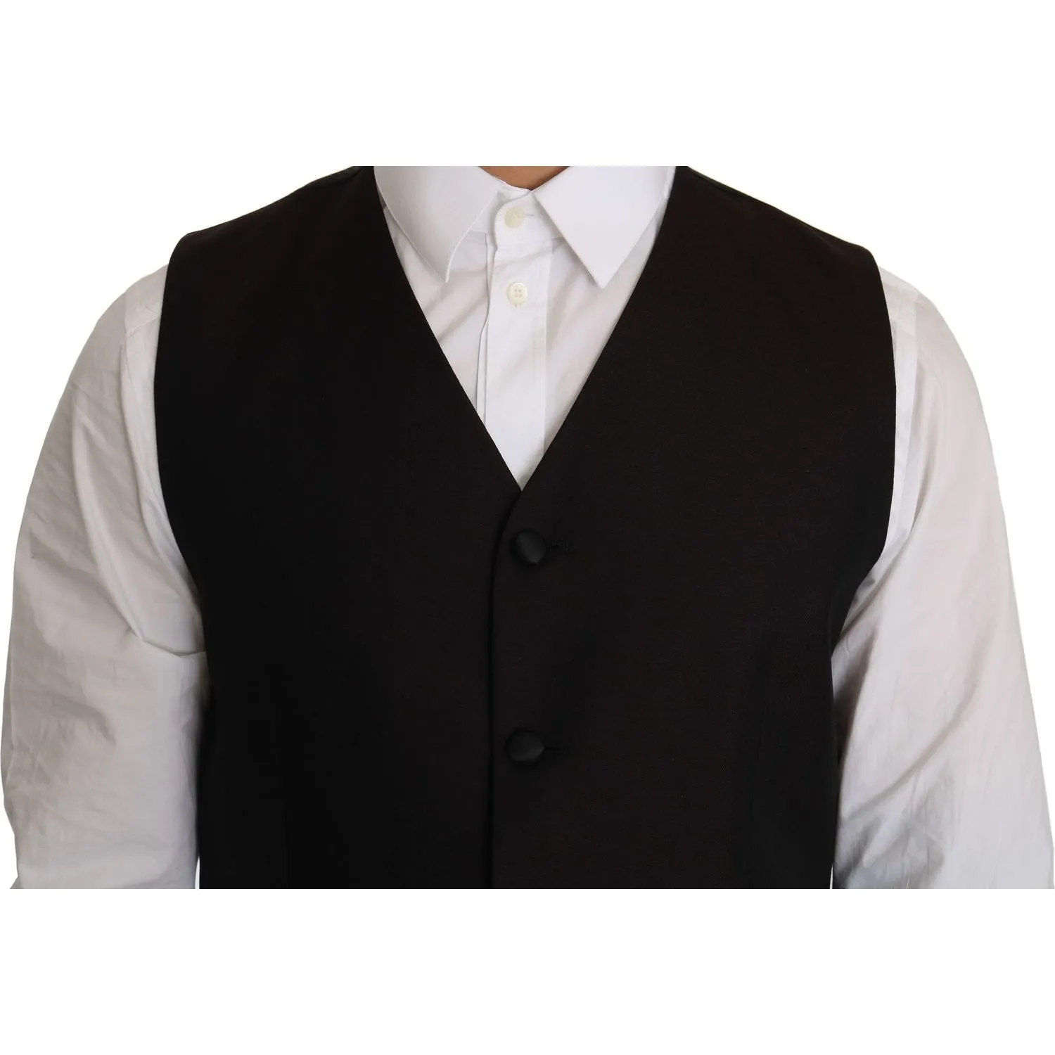 Dolce & Gabbana Elegant Black Silk Blend Formal Vest