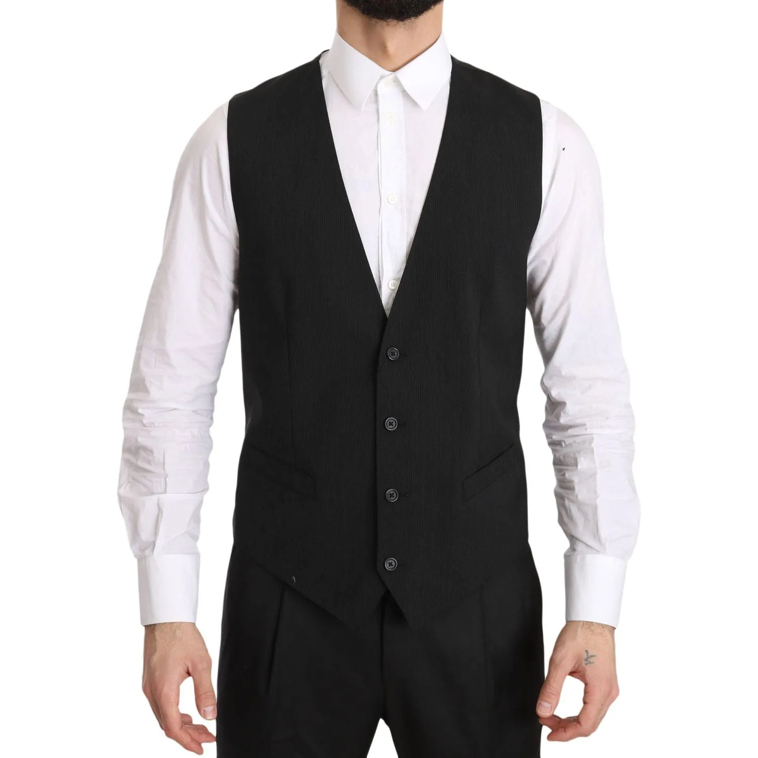 Dolce & Gabbana Elegant Gray Formal Vest - Regular Fit