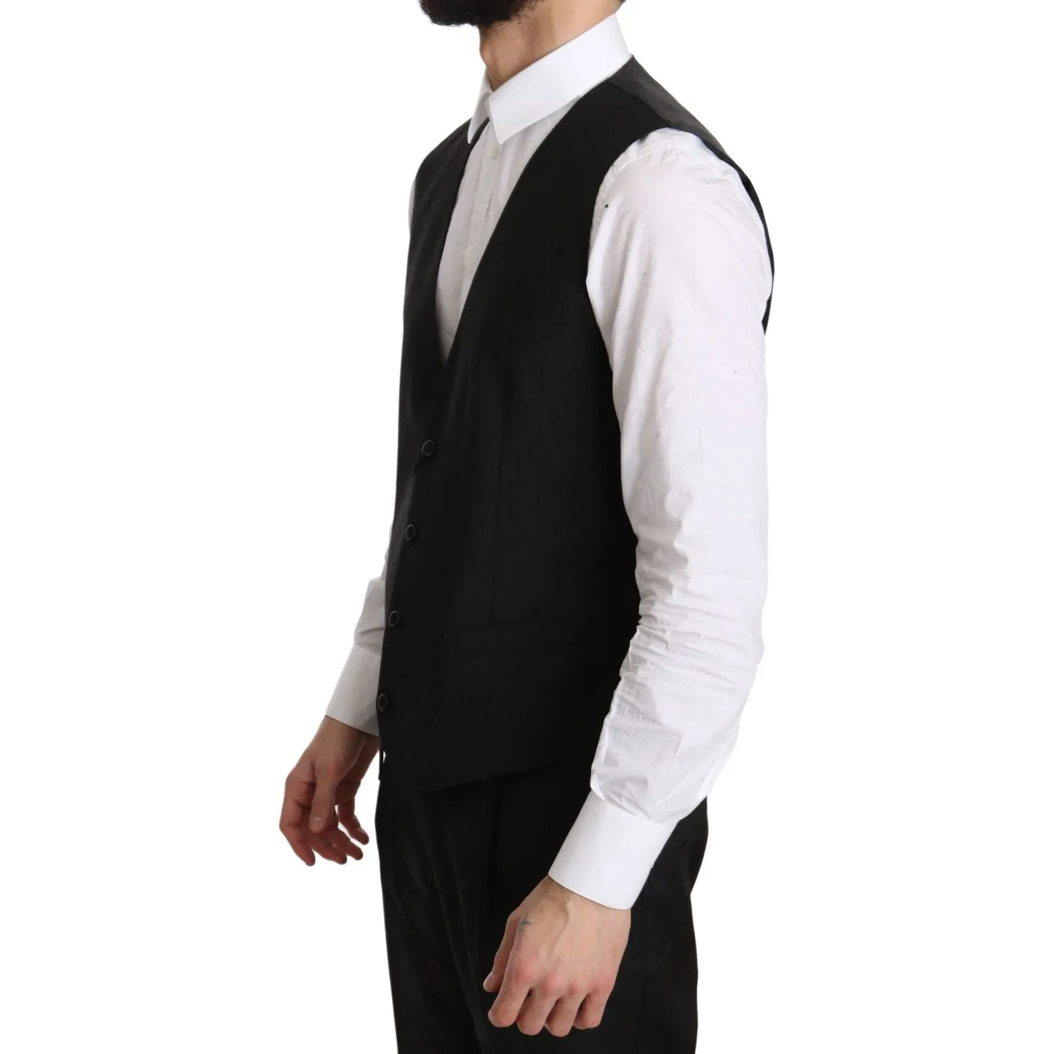 Dolce & Gabbana Elegant Gray Formal Vest - Regular Fit