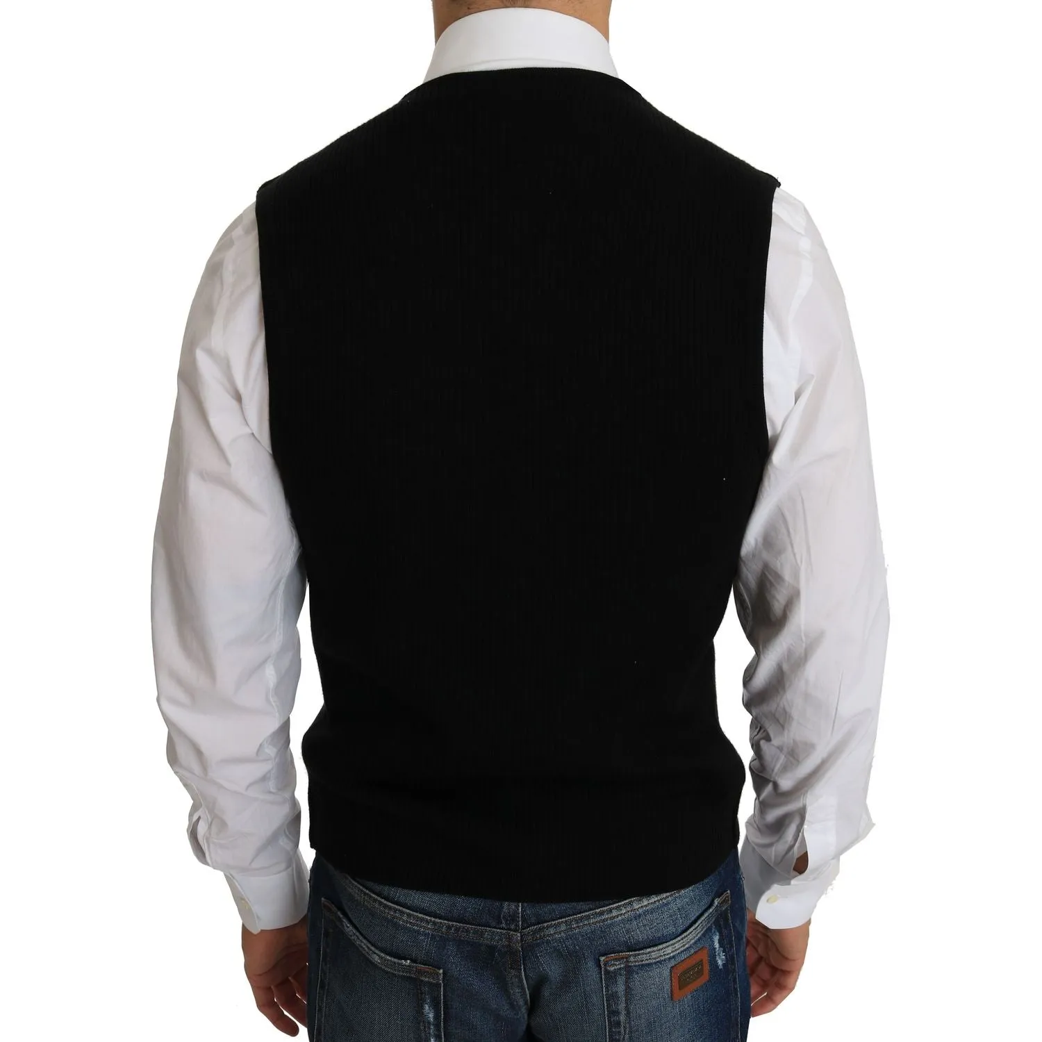 Dolce & Gabbana Sleek Black Cotton Formal Vest