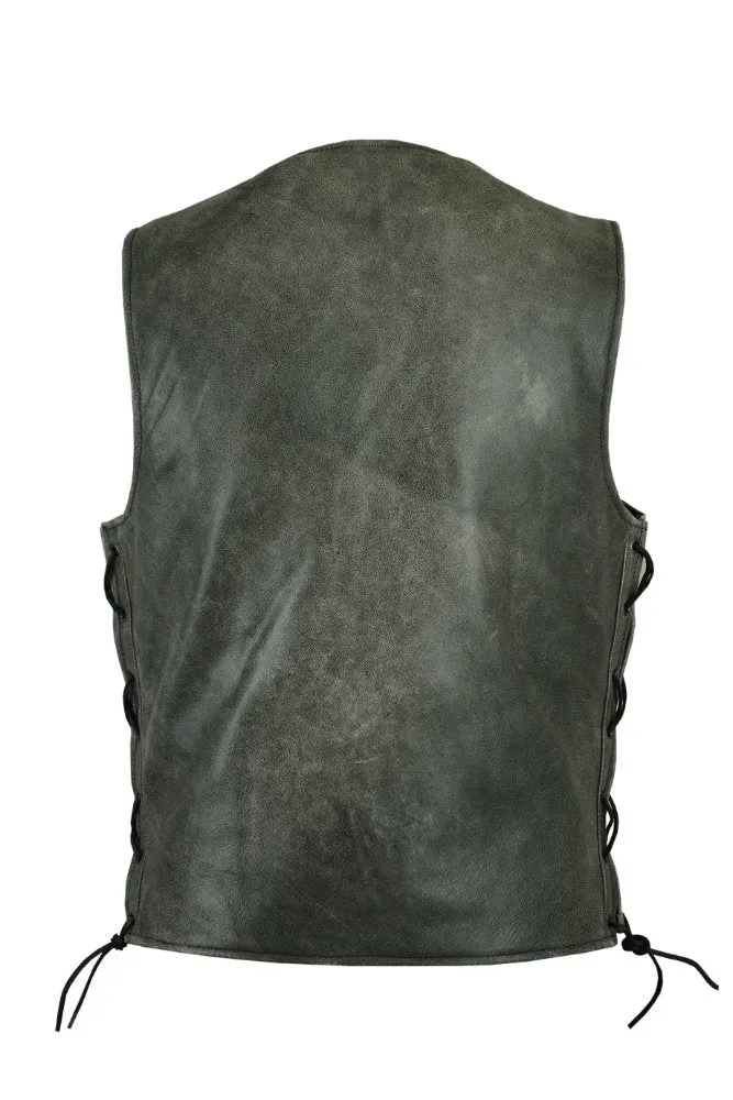 DS105V Men's Gray Single Back Panel Concealed Carry Vest