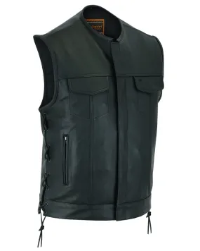 DS178 Men's Collarless Side Lace Leather Vest