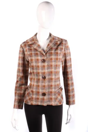 Dumarsel Vintage Jacket Rust and Brown Check UK Size 14