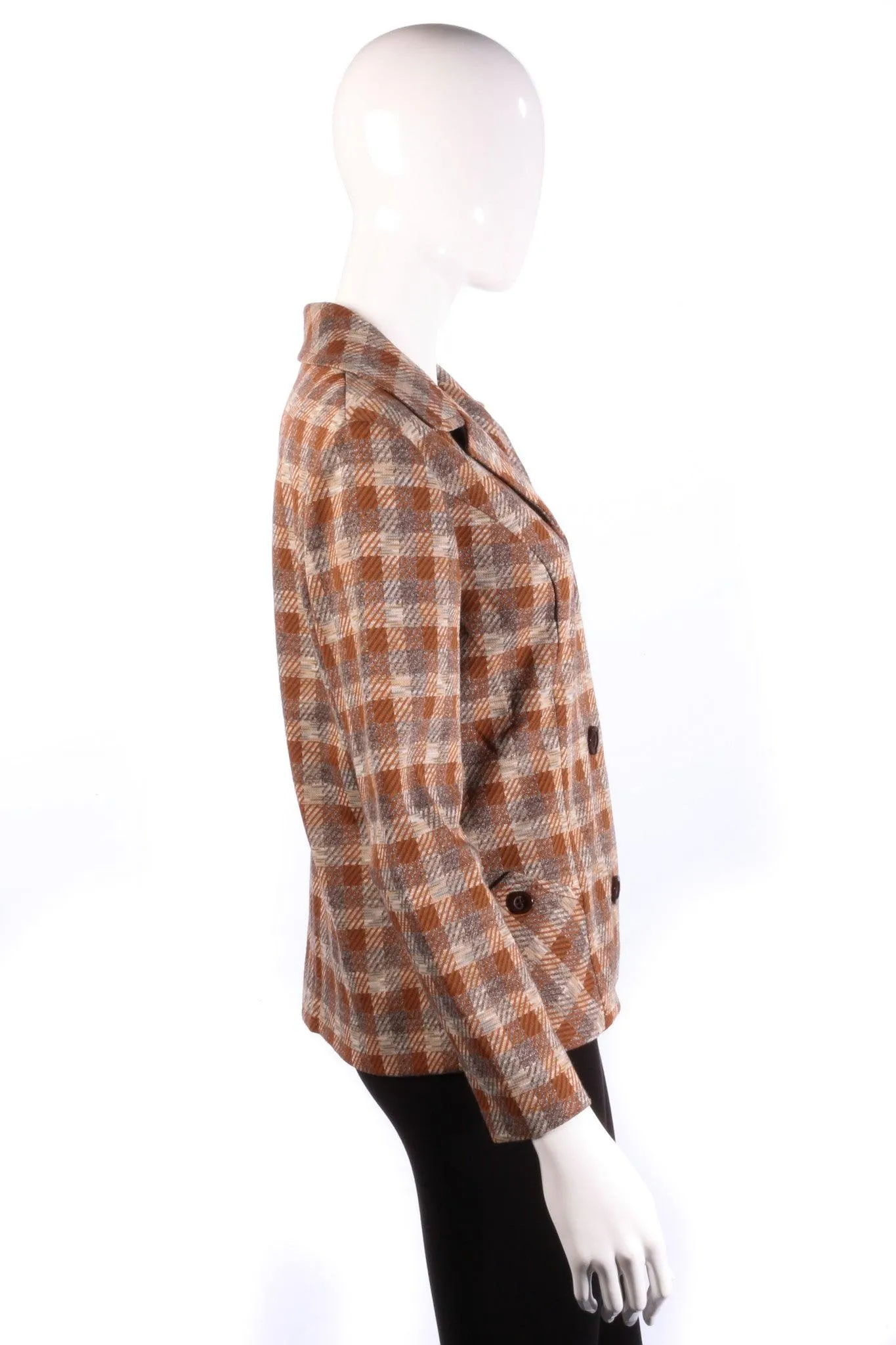 Dumarsel Vintage Jacket Rust and Brown Check UK Size 14